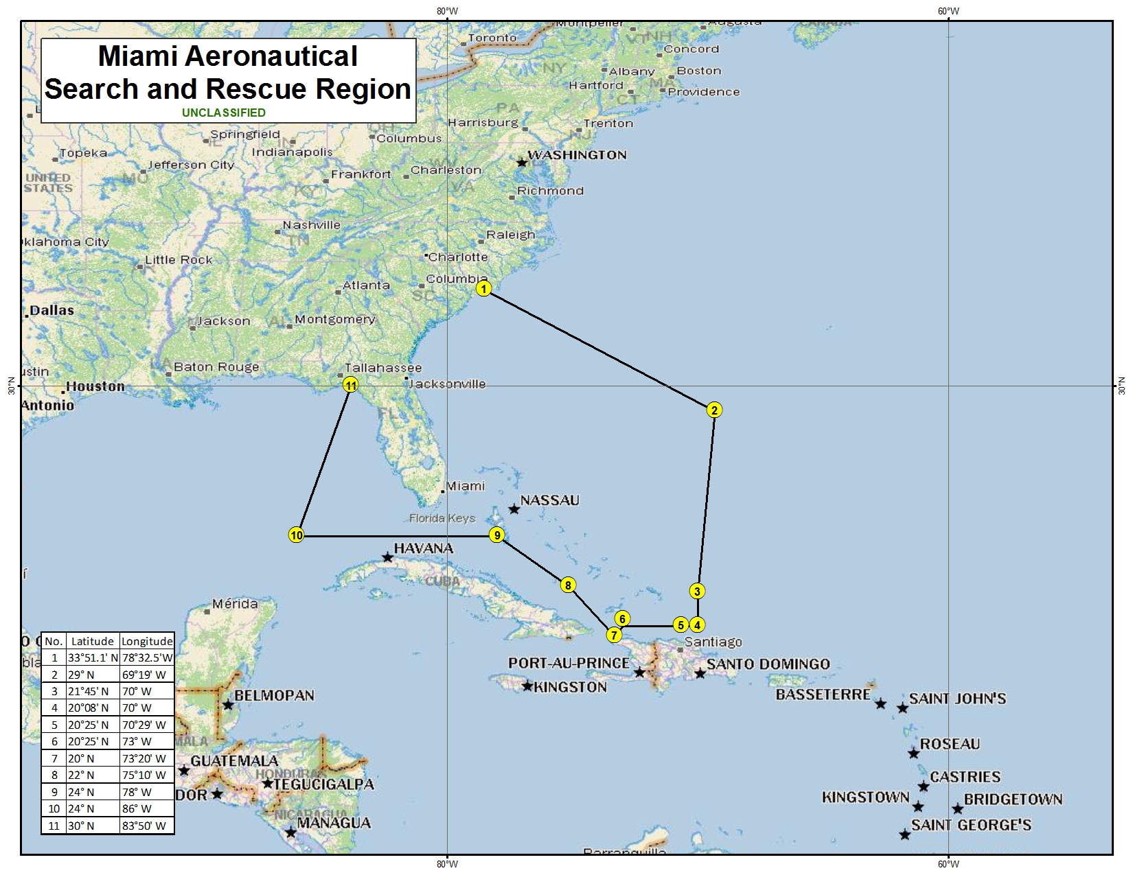 Miami Aeronautical Search and Rescue Region